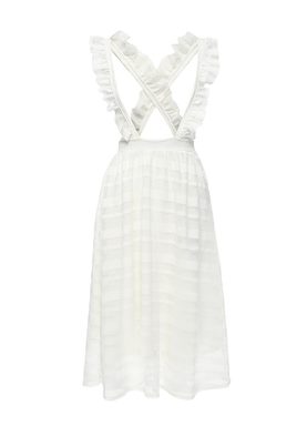 LOST INK  STRIPE LACE PINAFORE SKIRT