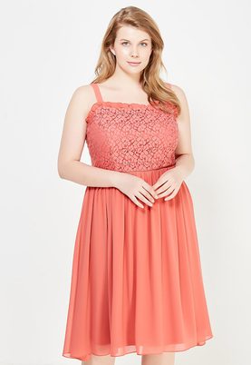 LOST INK PLUS  CAMI DRESS WITH LACE TOP