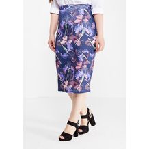 LOST INK PLUS  PENCIL SKIRT IN SHADOW ORCHARD PRINT
