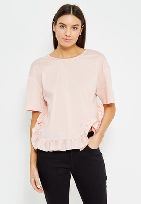 LOST INK  RUFFLE DETAIL BOW BACK TEE