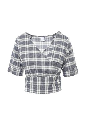 LOST INK  WRAP CHECK CROPPED SHIRT