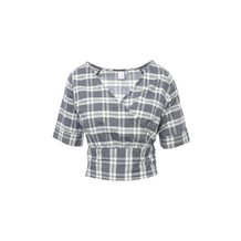 LOST INK  WRAP CHECK CROPPED SHIRT