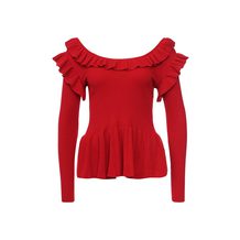 LOST INK  ROUNDED RUFFLE NECK JUMPER