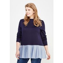 LOST INK PLUS  2 IN 1 JUMPER WITH PLEATED DENIM HEM