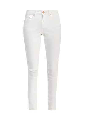LOST INK  MID RISE SKINNY IN WHITE ROSE WITH RIPS