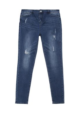 LOST INK PLUS  SKINNY JEAN IN DAHLIA MID WASH WITH RIPS