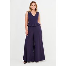 LOST INK PLUS  WIDE LEG JUMPSUIT WITH FRILL