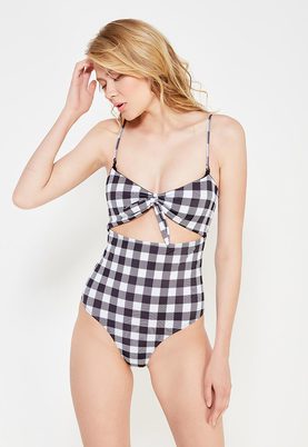 LOST INK  GINGHAM SWIMSUIT