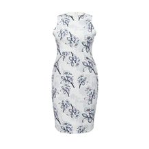 LOST INK PLUS  ORIGAMI PENCIL DRESS IN SHADOW FLORAL PRINT