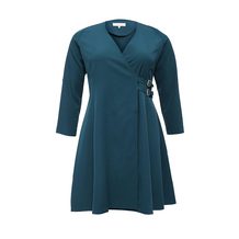 LOST INK PLUS  WRAP DRESS WITH BUCKLE SIDE