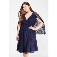LOST INK PLUS  LACE DRESS WITH CAPE SLEEVE